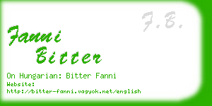 fanni bitter business card